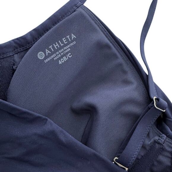 Athleta Size 40 B/C Twist Up Underwire Bikini Swim Top Caspian Blue 386376 - Picture 8 of 8